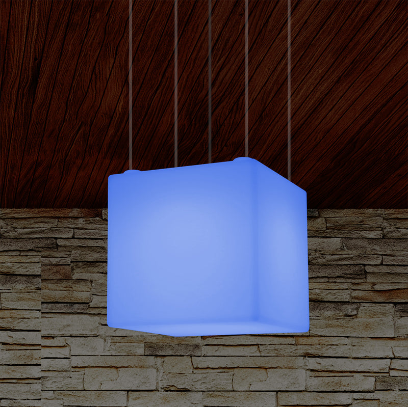 Kubus LED Plafondlamp, Meerkleurige Moderne RGB Hanglamp, 400 mm, Sfeerlicht, Verlichting
