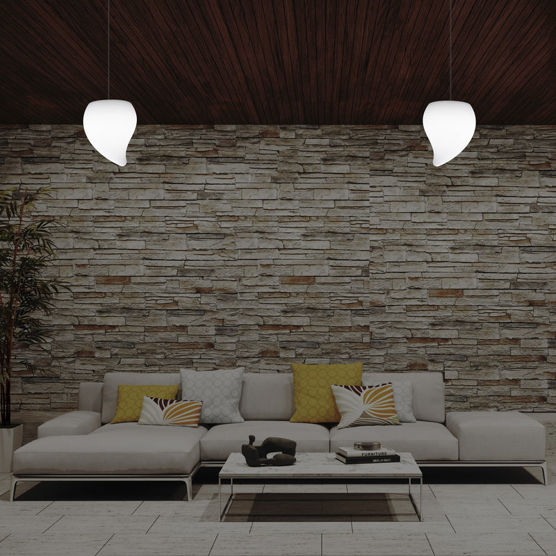 Designer LED Hanglamp, Unieke Traanvormige E27 Hangende Plafondlamp, Wit, Sfeerlicht