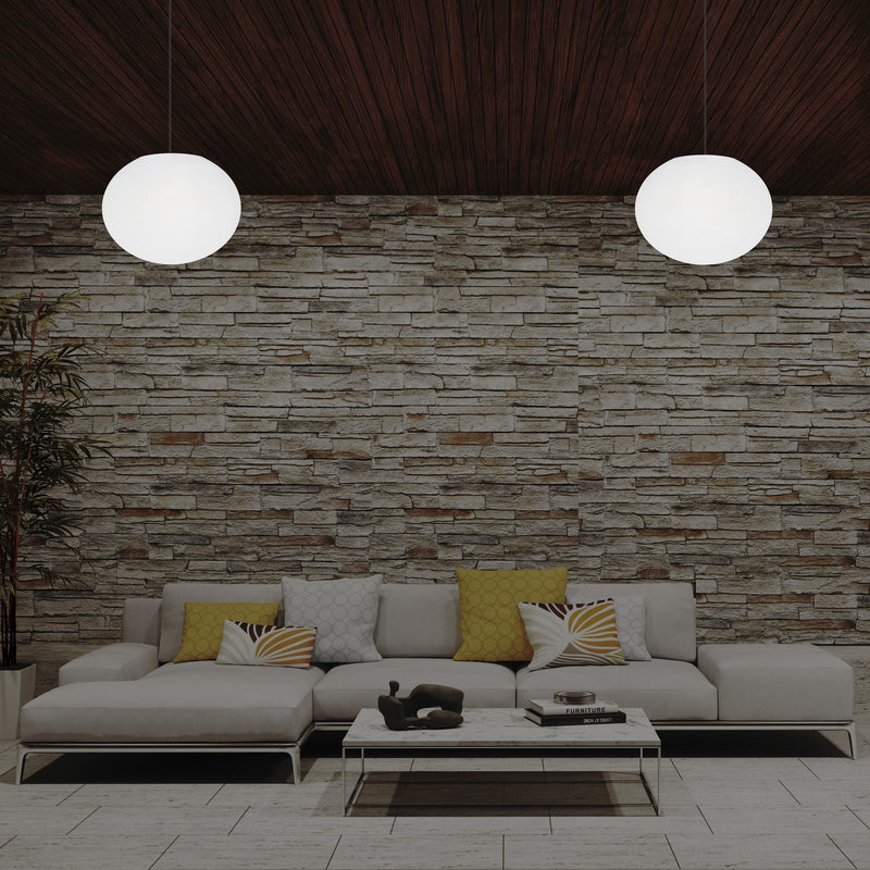 Designer LED Plafondlamp, 3D Ovaal E27 Hanglamp, 27cm Vlakke Bol, Sfeerverlichting