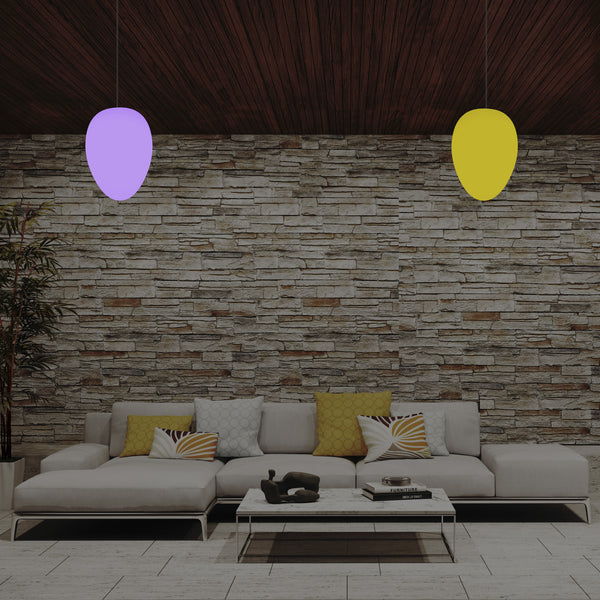 Designer RGB Hanglamp Hangende Verlichting, Dimbare 37cm Meerkleurige Plafondlamp, Ei