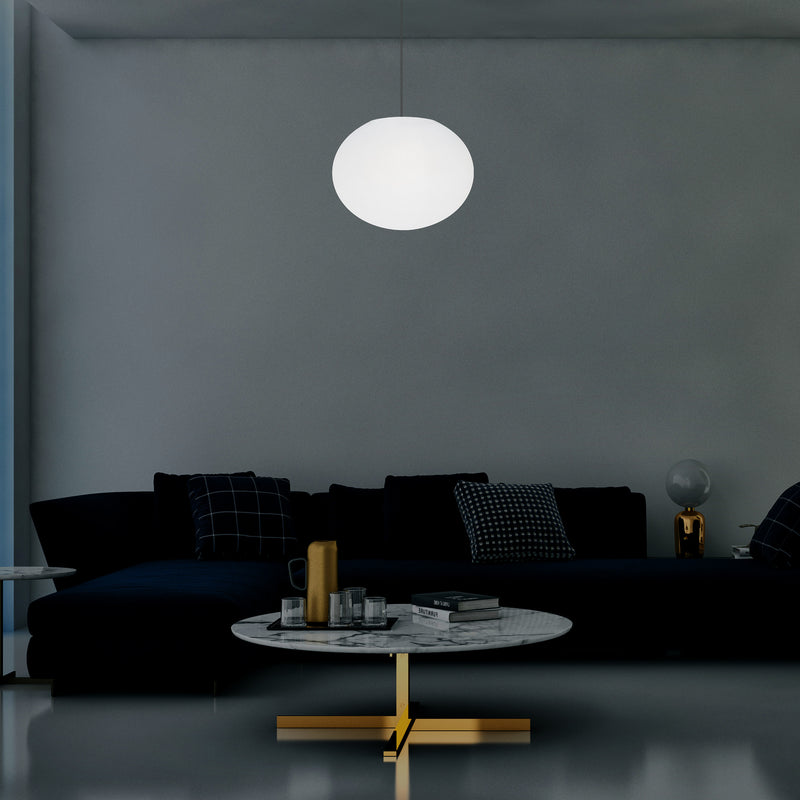 Designer LED Plafondlamp, 3D Ovaal E27 Hanglamp, 27cm Vlakke Bol, Sfeerverlichting