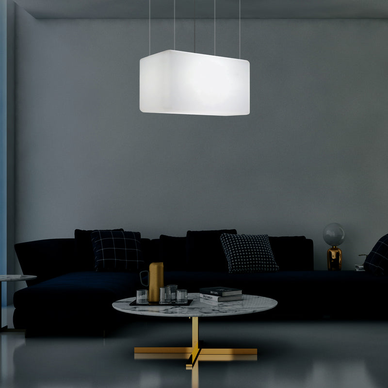 LED Hanglamp, Designer Plafondlamp voor boven Kookeiland, 55 x 35cm, E27, Wit