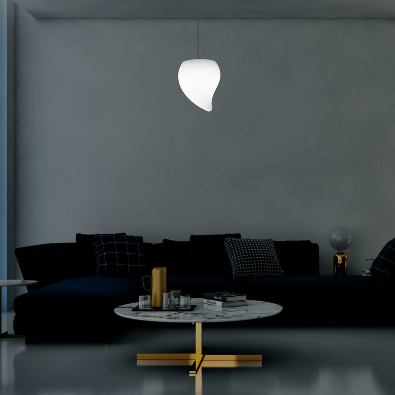 Designer LED Hanglamp, Unieke Traanvormige E27 Hangende Plafondlamp, Wit, Sfeerlicht