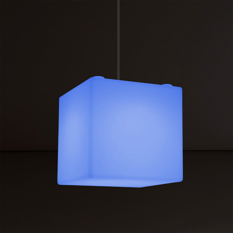 Kubus Hanglamp, Multi-Color Moderne RGB Plafondlamp, 200 mm, LED SMD Sfeerverlichting