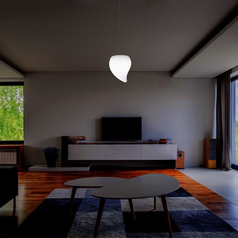 Designer LED Hanglamp, Unieke Traanvormige E27 Hangende Plafondlamp, Wit, Sfeerlicht