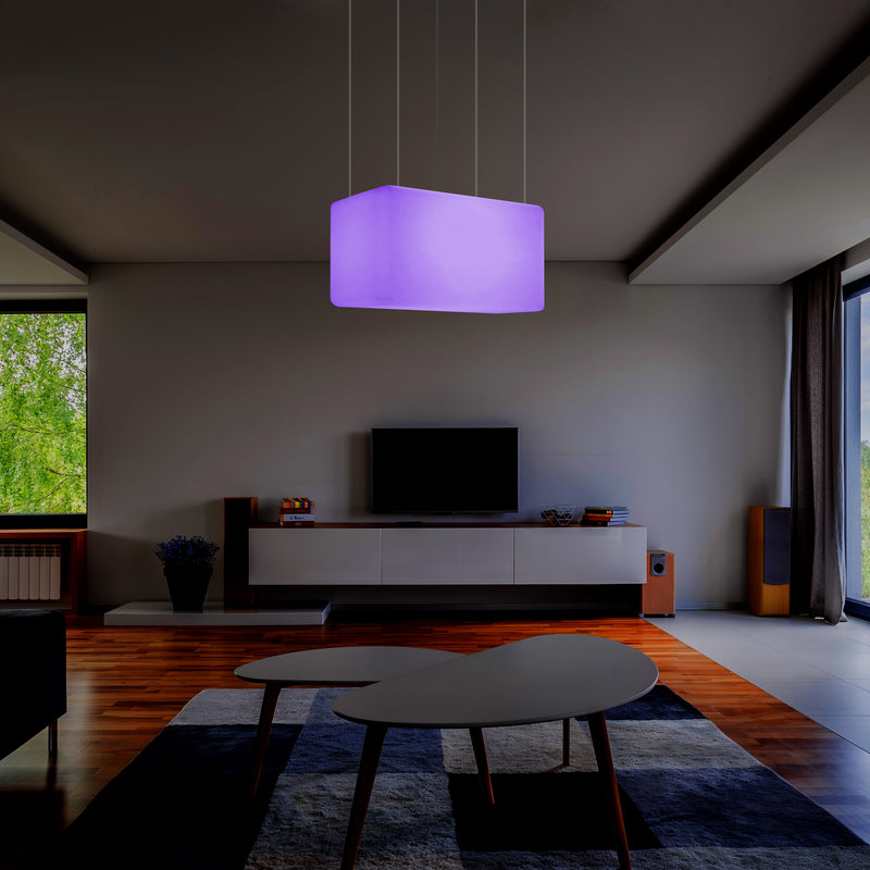 Unieke Plafondlamp, Hangende Lichtzuil, LED Lamp, 55 x 35 cm, E27, RGB met Afstandsbediening