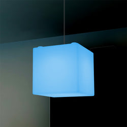Kubus hanglamp, 15cm RGB Moderne Plafondlamp, Meerkleurige LED Verlichting met Afstandsbediening