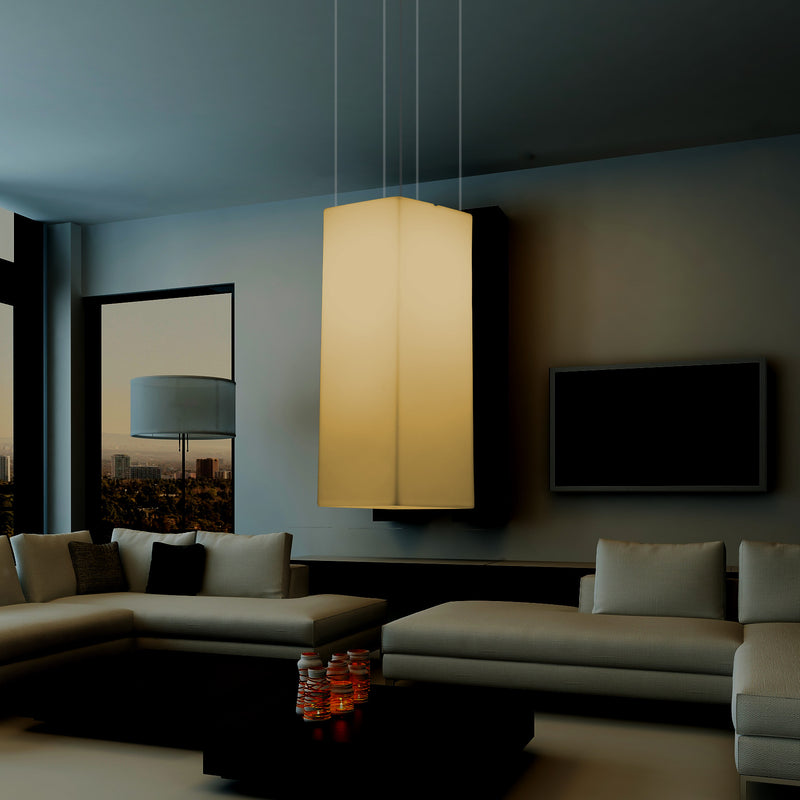 Hangende LED Zuil, Moderne Plafondlamp, 110 x 30cm, E27, Warm Wit, Lichtzuil, Hanglamp
