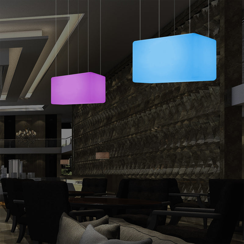 Unieke Plafondlamp, Hangende Lichtzuil, LED Lamp, 55 x 35 cm, E27, RGB met Afstandsbediening