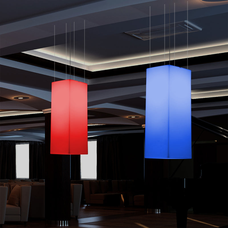 Rechthoekige LED Plafondlamp, Meerkleurig Rechthoekig RGB Hanglicht, 110 x 30cm, Sfeerlicht