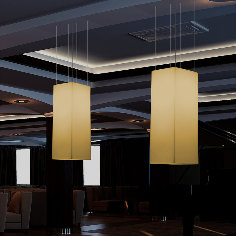 Hangende LED Zuil, Moderne Plafondlamp, 110 x 30cm, E27, Warm Wit, Lichtzuil, Hanglamp
