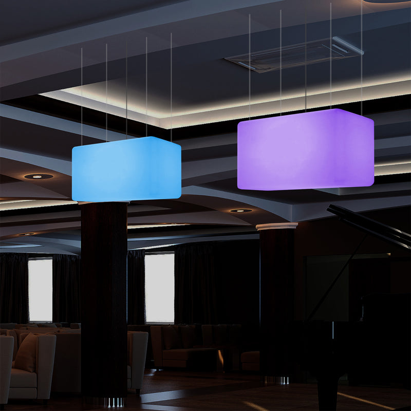 Unieke Plafondlamp, Hangende Lichtzuil, LED Lamp, 55 x 35 cm, E27, RGB met Afstandsbediening