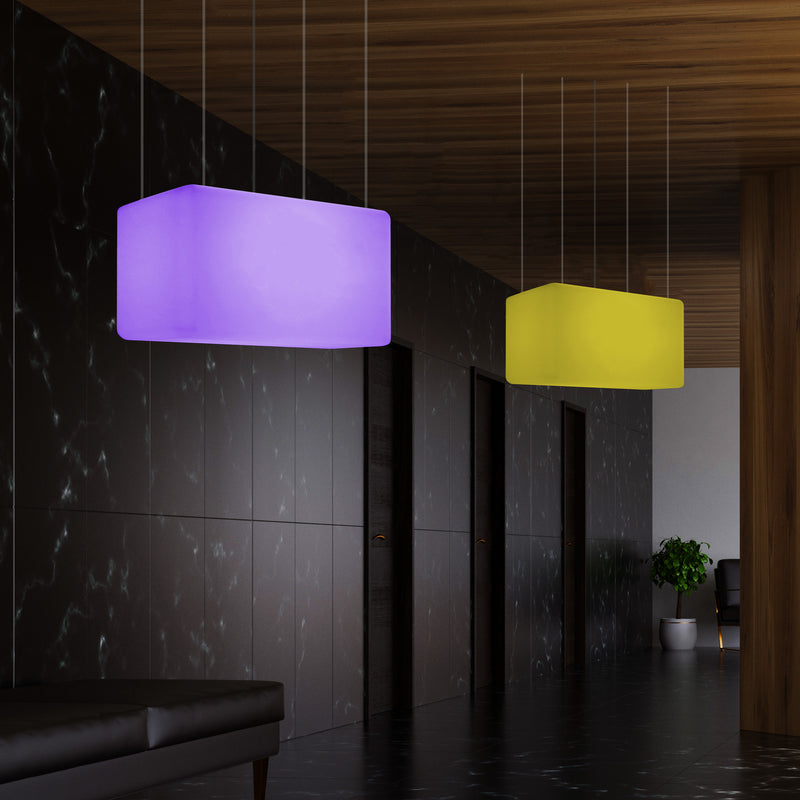 Unieke Plafondlamp, Hangende Lichtzuil, LED Lamp, 55 x 35 cm, E27, RGB met Afstandsbediening