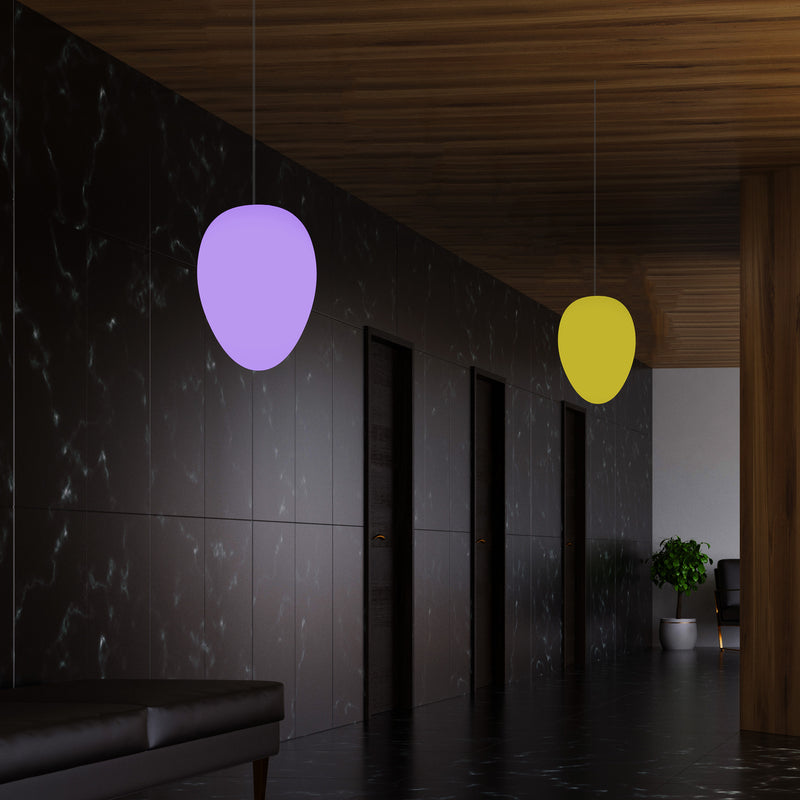 Designer RGB Hanglamp Hangende Verlichting, Dimbare 37cm Meerkleurige Plafondlamp, Ei