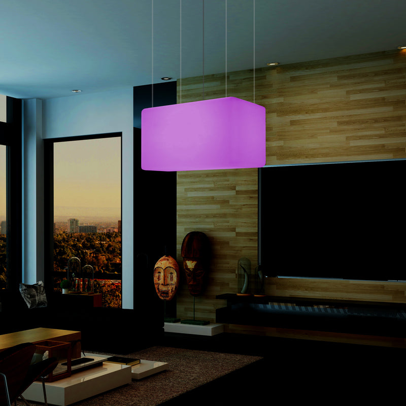 Unieke Plafondlamp, Hangende Lichtzuil, LED Lamp, 55 x 35 cm, E27, RGB met Afstandsbediening
