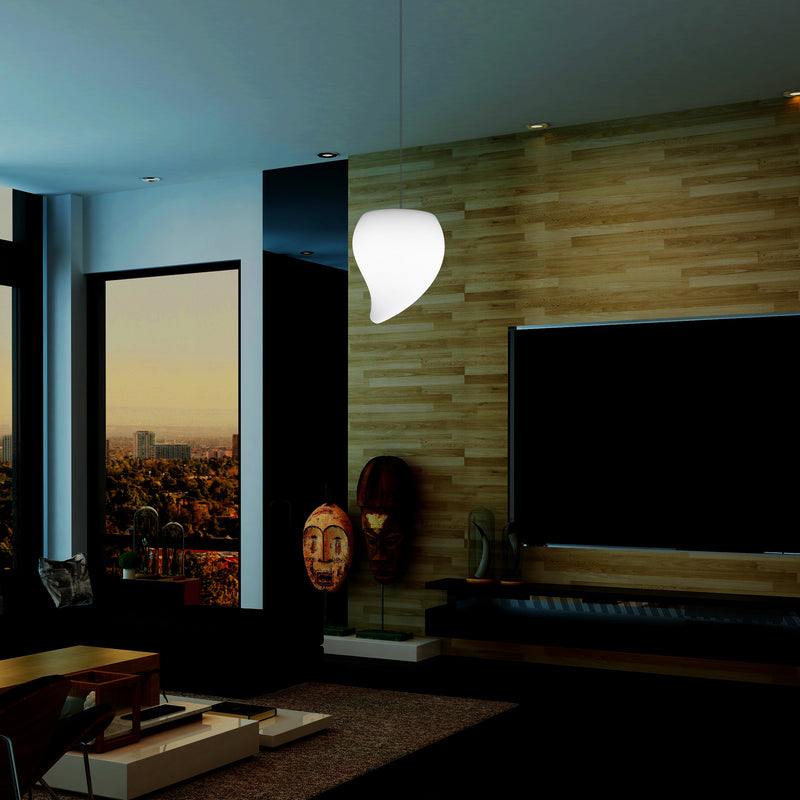Designer LED Hanglamp, Unieke Traanvormige E27 Hangende Plafondlamp, Wit, Sfeerlicht