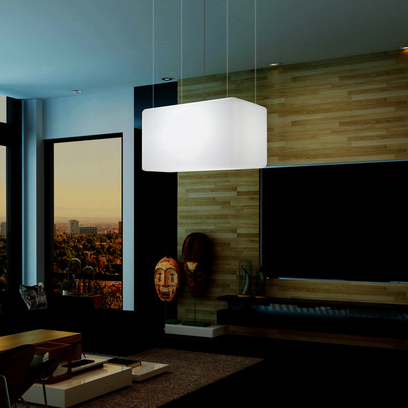 LED Hanglamp, Designer Plafondlamp voor boven Kookeiland, 55 x 35cm, E27, Wit