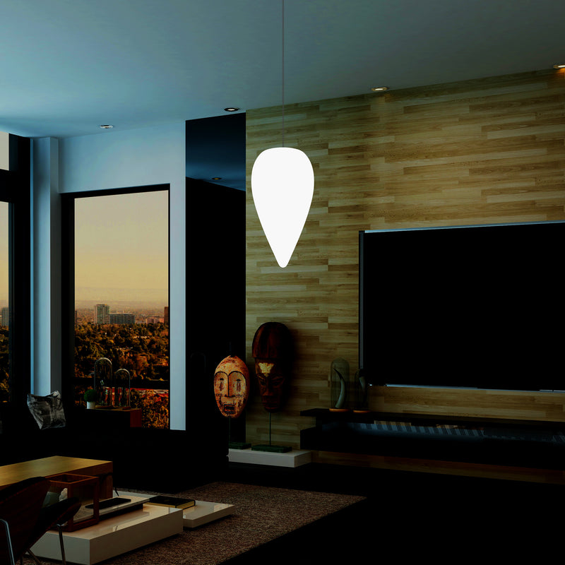 Designer LED Plafondlamp Licht, Unieke Waterdruppel E27 Hangende Lamp, Wit, 37cm