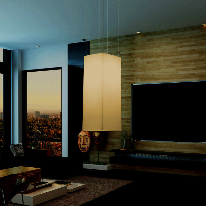 Hangende LED Zuil, Moderne Plafondlamp, 110 x 30cm, E27, Warm Wit, Lichtzuil, Hanglamp