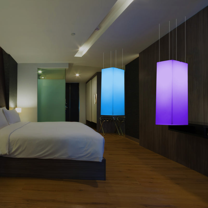 LED hanglamp, Multi Color Moderne RGB Plafondlamp, 80x30cm, Sfeerverlichting met Afstandsbediening