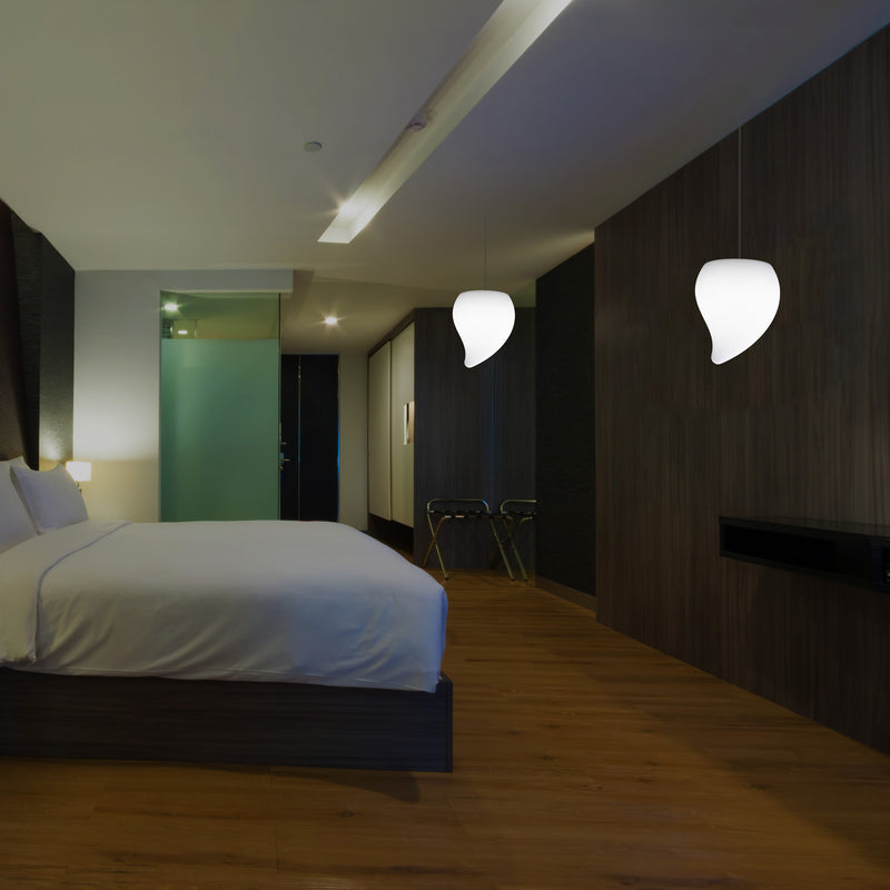 Designer LED Hanglamp, Unieke Traanvormige E27 Hangende Plafondlamp, Wit, Sfeerlicht