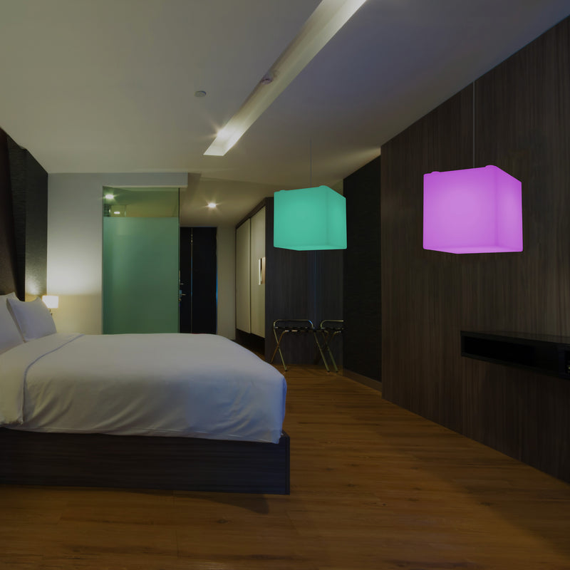 LED Kubus Hanglamp, Kleurveranderende SMD RGB Plafondlamp, 300 mm, Sfeerverlichting