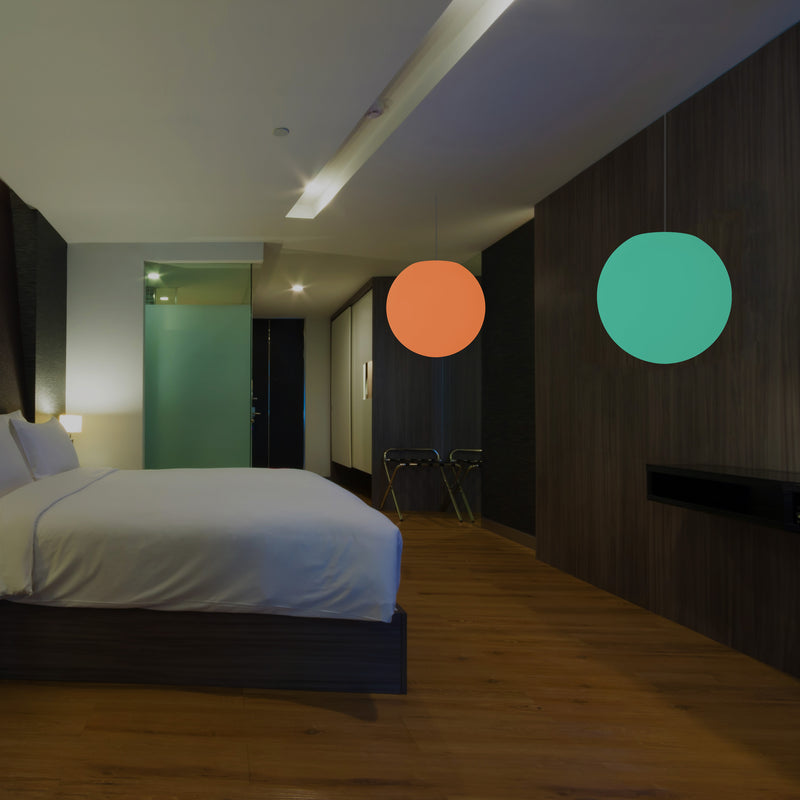 LED Hanglamp, Meerkleurige RGB Bol, Plafondlamp, 400 mm, Lichtgevende Bal, Sfeerverlichting