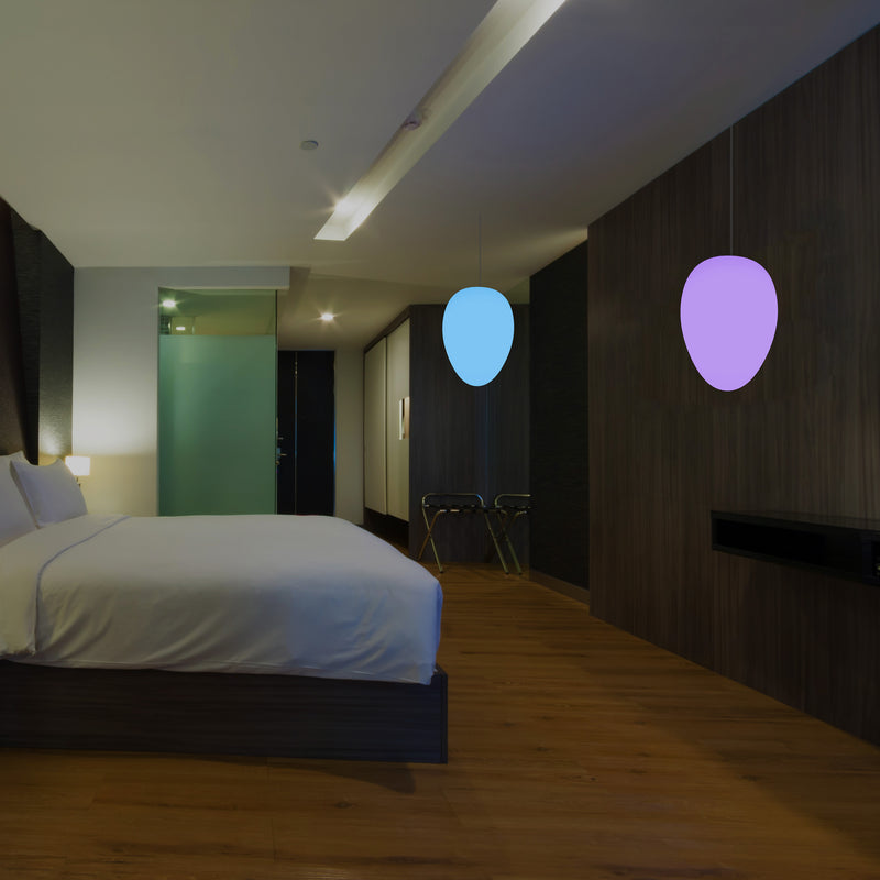 Designer RGB Hanglamp Hangende Verlichting, Dimbare 37cm Meerkleurige Plafondlamp, Ei