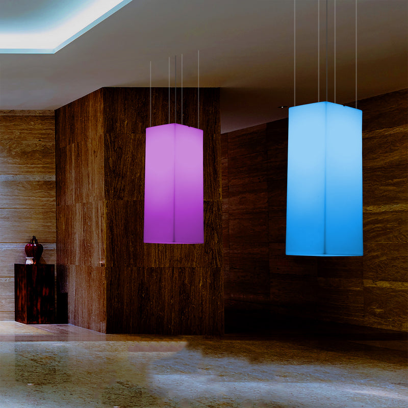Rechthoekige LED Plafondlamp, Meerkleurig Rechthoekig RGB Hanglicht, 110 x 30cm, Sfeerlicht