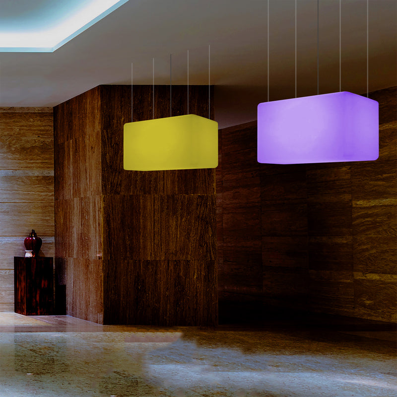 Unieke Plafondlamp, Hangende Lichtzuil, LED Lamp, 55 x 35 cm, E27, RGB met Afstandsbediening
