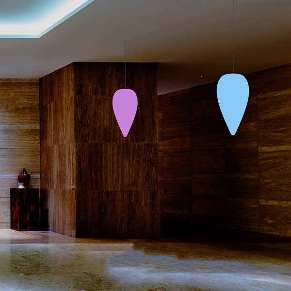 Unieke Designer Hanglamp, Meerkleurige RGB Plafondlamp, Lichtgevende 37cm LED Waterdruppel