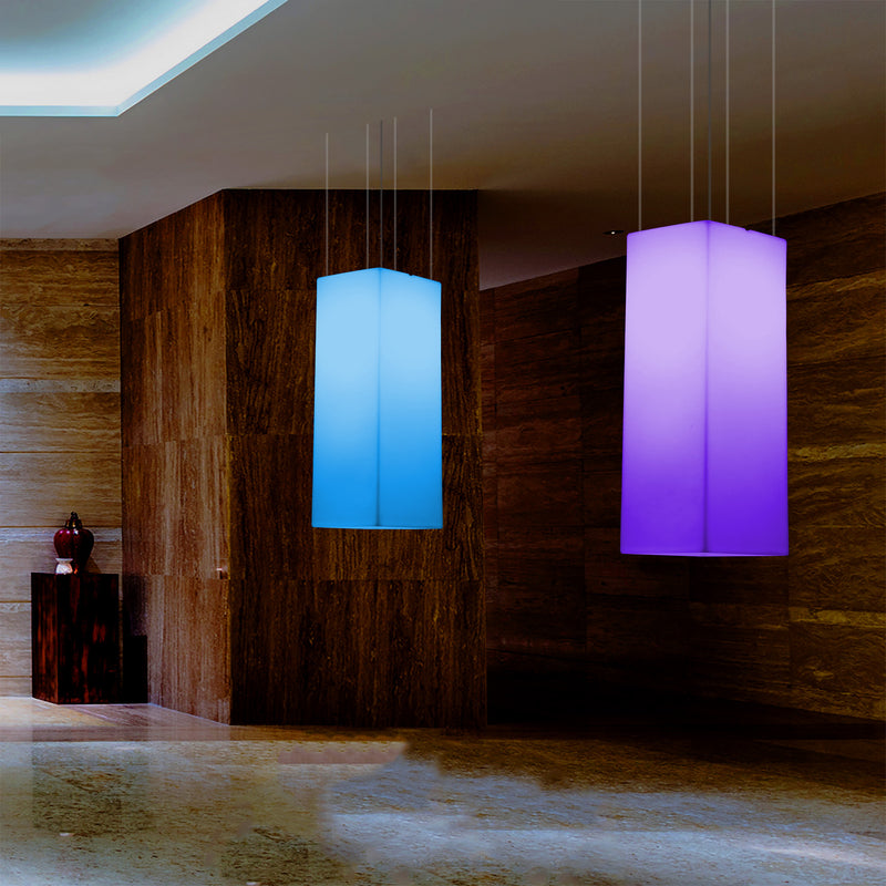 Rechthoekige LED Plafondlamp, Meerkleurig Rechthoekig RGB Hanglicht, 110 x 30cm, Sfeerlicht