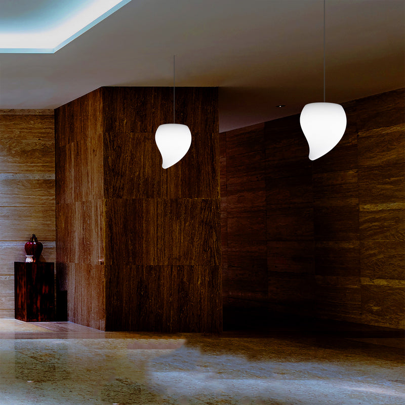 Designer LED Hanglamp, Unieke Traanvormige E27 Hangende Plafondlamp, Wit, Sfeerlicht