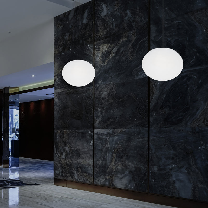 Designer LED Plafondlamp, 3D Ovaal E27 Hanglamp, 27cm Vlakke Bol, Sfeerverlichting
