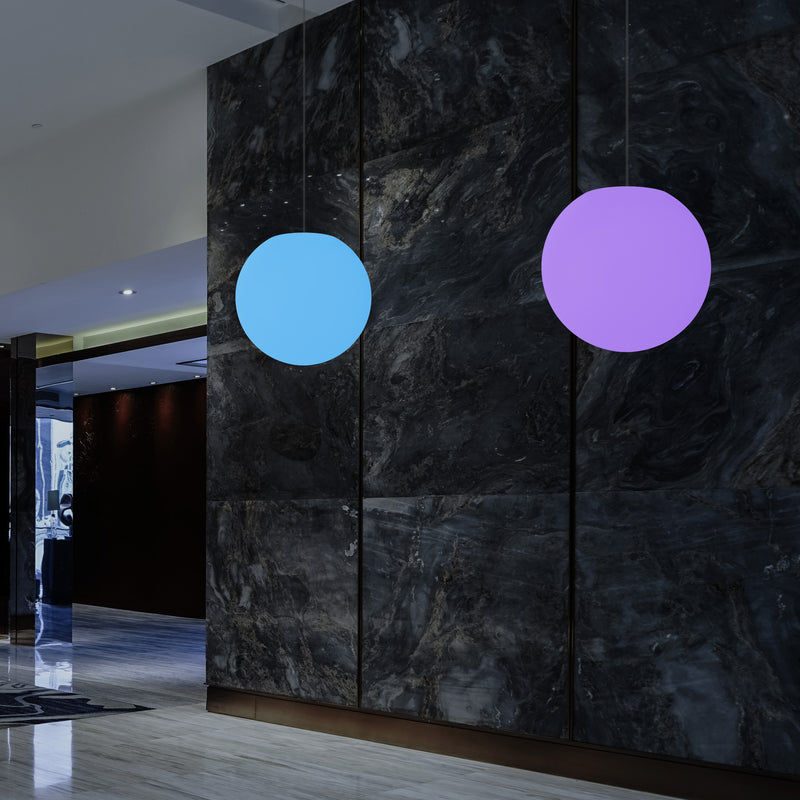 LED Hanglamp, Meerkleurige RGB Bol, Plafondlamp, 400 mm, Lichtgevende Bal, Sfeerverlichting