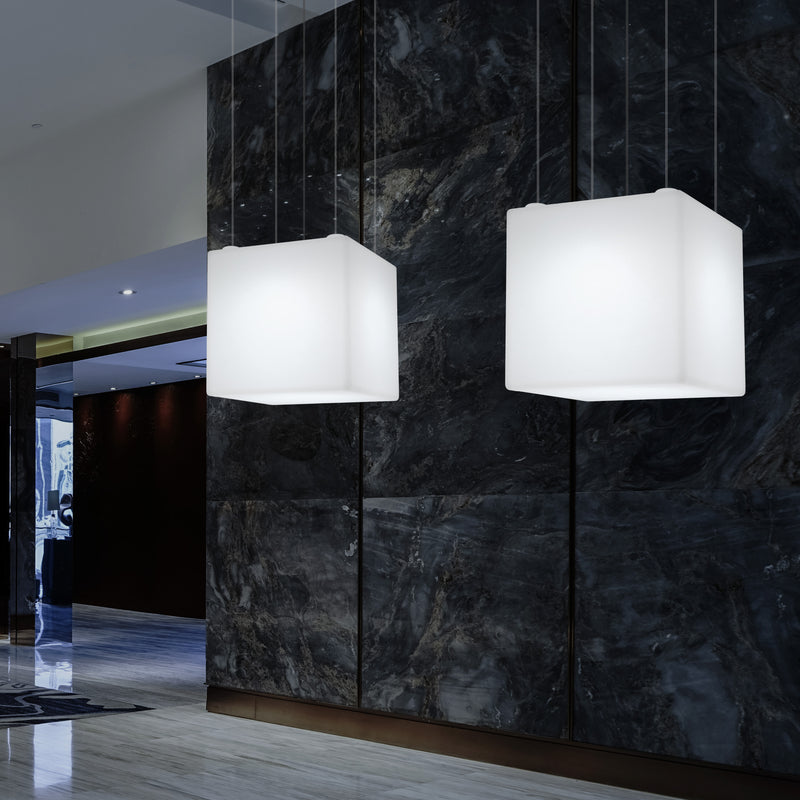 Kubus Hanglamp, Geometrisch Plafondlamp LED Licht, 60cm, E27, RGB met Afstandsbediening