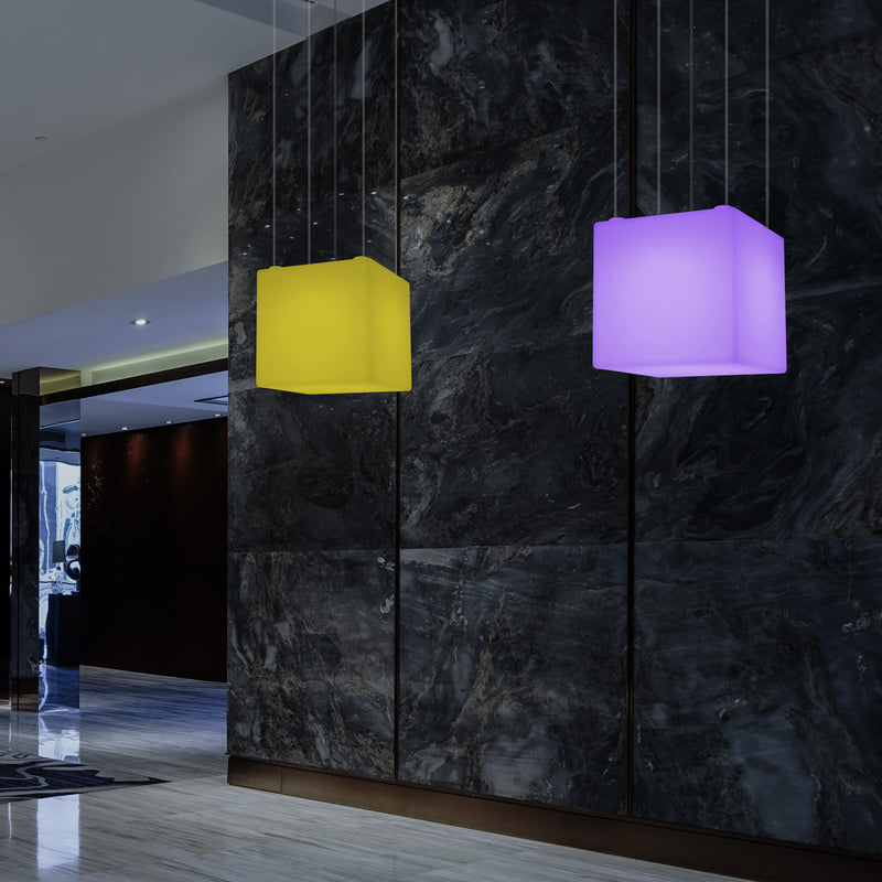 Kubus Hangende LED Lamp, Geometrische SMD RGB Plafondlamp, 500 mm, Sfeerverlichting