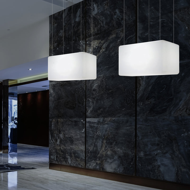 Unieke Plafondlamp, Hangende Lichtzuil, LED Lamp, 55 x 35 cm, E27, RGB met Afstandsbediening