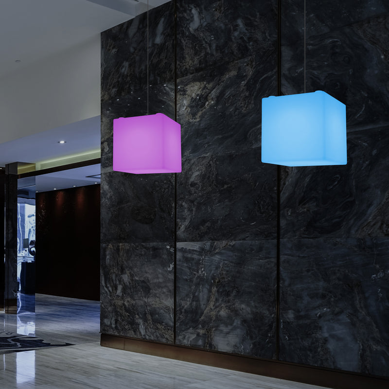 LED Kubus Hanglamp, Kleurveranderende SMD RGB Plafondlamp, 300 mm, Sfeerverlichting