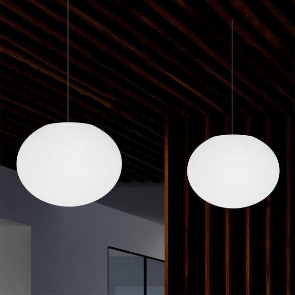Designer LED Plafondlamp, 3D Ovaal E27 Hanglamp, 27cm Vlakke Bol, Sfeerverlichting