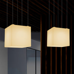 Kubus LED Hanglamp, Geometrische Plafondlamp, 40 x 40 cm, E27, Warm Wit, Sfeerverlichting