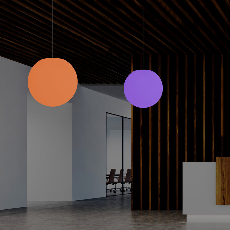 LED Hanglamp, Meerkleurige RGB Bol, Plafondlamp, 400 mm, Lichtgevende Bal, Sfeerverlichting