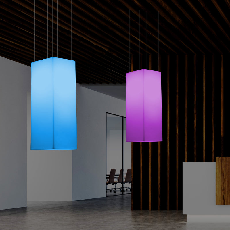 LED hanglamp, Multi Color Moderne RGB Plafondlamp, 80x30cm, Sfeerverlichting met Afstandsbediening