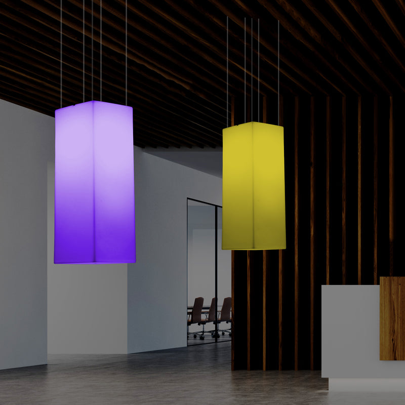 Rechthoekige LED Plafondlamp, Meerkleurig Rechthoekig RGB Hanglicht, 110 x 30cm, Sfeerlicht