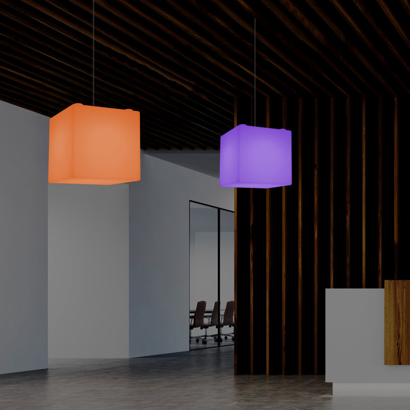 LED Kubus Hanglamp, Kleurveranderende SMD RGB Plafondlamp, 300 mm, Sfeerverlichting