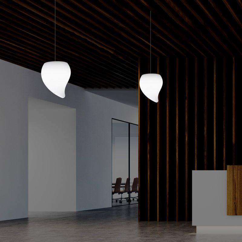 Designer LED Hanglamp, Unieke Traanvormige E27 Hangende Plafondlamp, Wit, Sfeerlicht