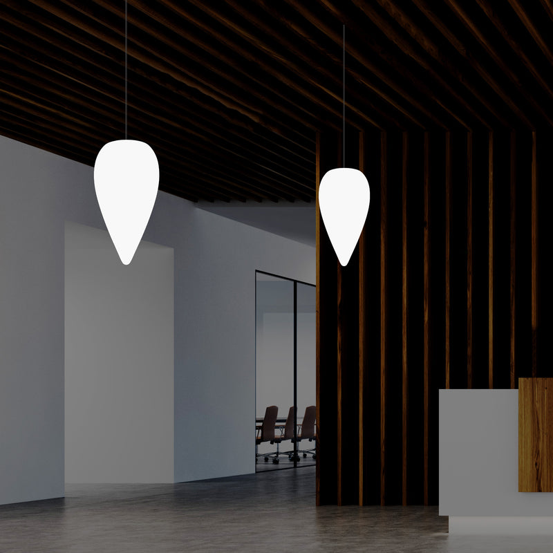 Designer LED Plafondlamp Licht, Unieke Waterdruppel E27 Hangende Lamp, Wit, 37cm