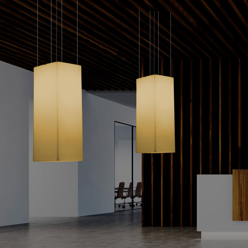 Hangende LED Zuil, Moderne Plafondlamp, 110 x 30cm, E27, Warm Wit, Lichtzuil, Hanglamp