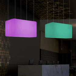 Unieke Plafondlamp, Hangende Lichtzuil, LED Lamp, 55 x 35 cm, E27, RGB met Afstandsbediening
