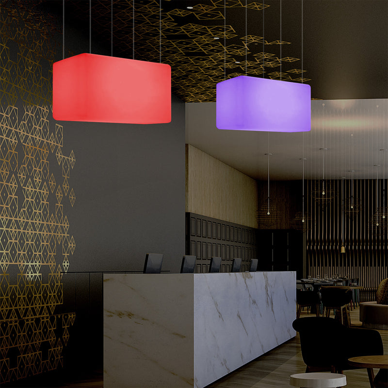 Unieke Plafondlamp, Hangende Lichtzuil, LED Lamp, 55 x 35 cm, E27, RGB met Afstandsbediening